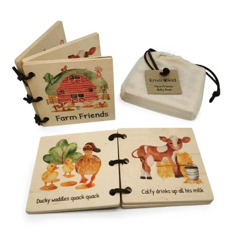 Wooden Baby Book - Farm Friends - Image 6