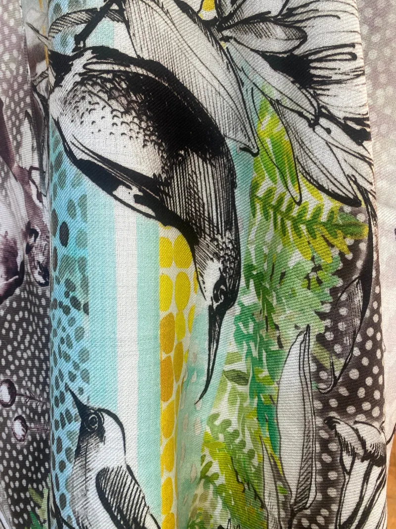 Greyscale Fynbos Fine Wool Scarf - Image 2