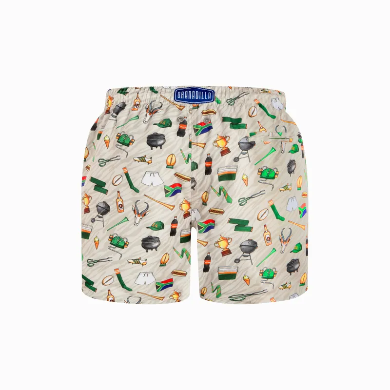 Mid-length Swim Shorts | Game Day / Milk - Image 3