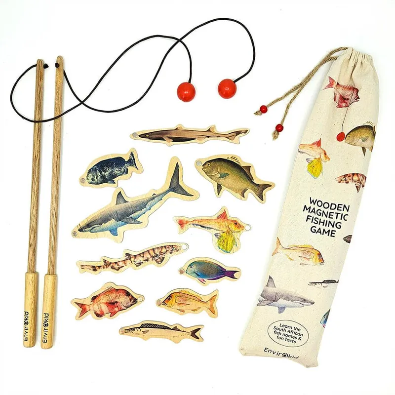 Wooden Magnetic Fishing Game - Image 1