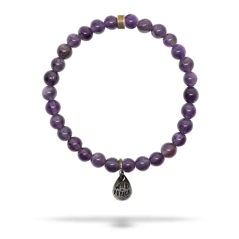 Zambian Amethyst Beaded Bracelet - Image 1