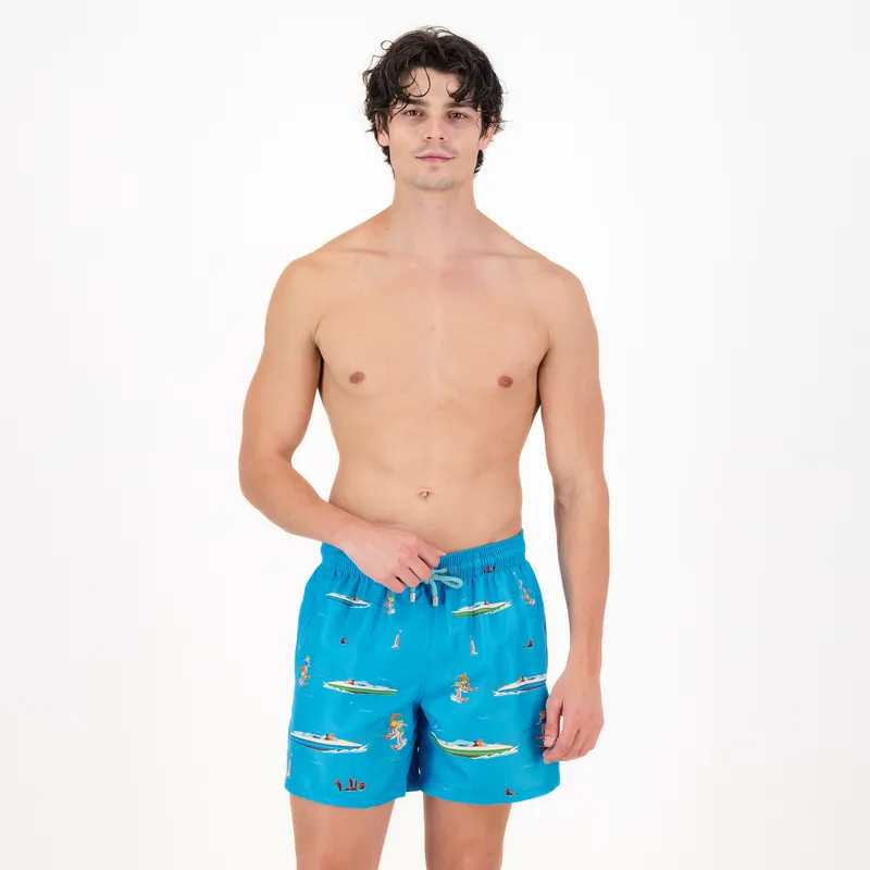 Mid-length Swim Shorts | Knysna Skier / Scuba Blue - Image 1