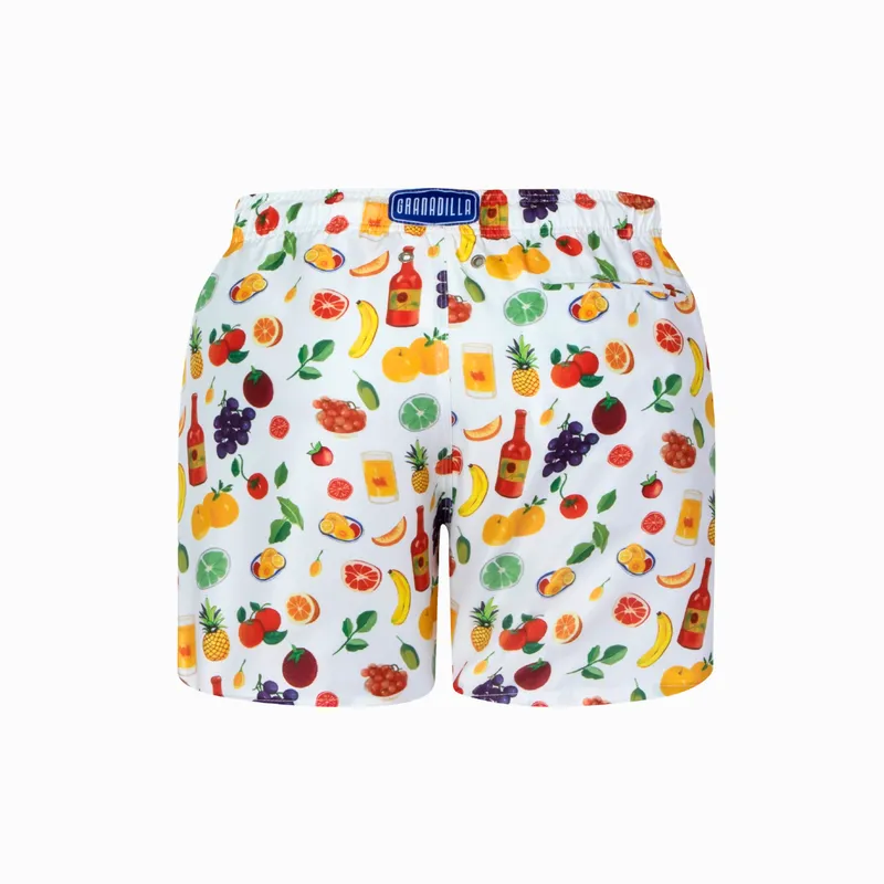 Mid-length Swim Shorts | Picnic / Cream - Image 6