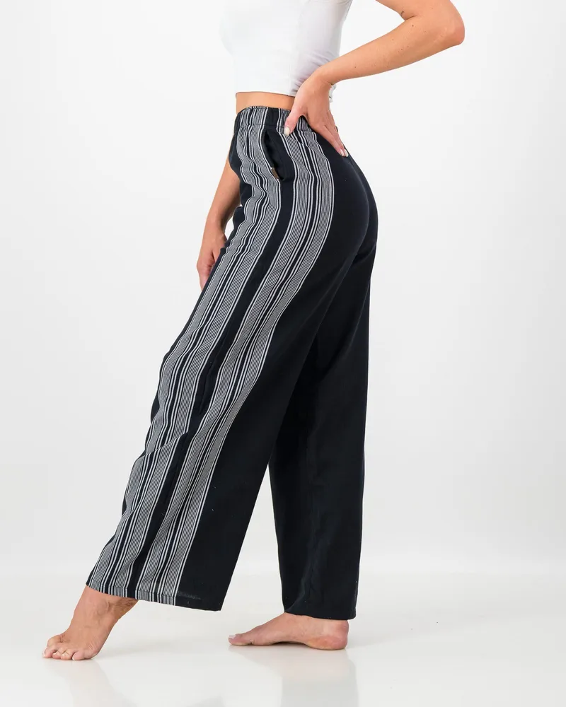 The Kikoy Side-Stripe Trousers – Black Onyx - Image 2