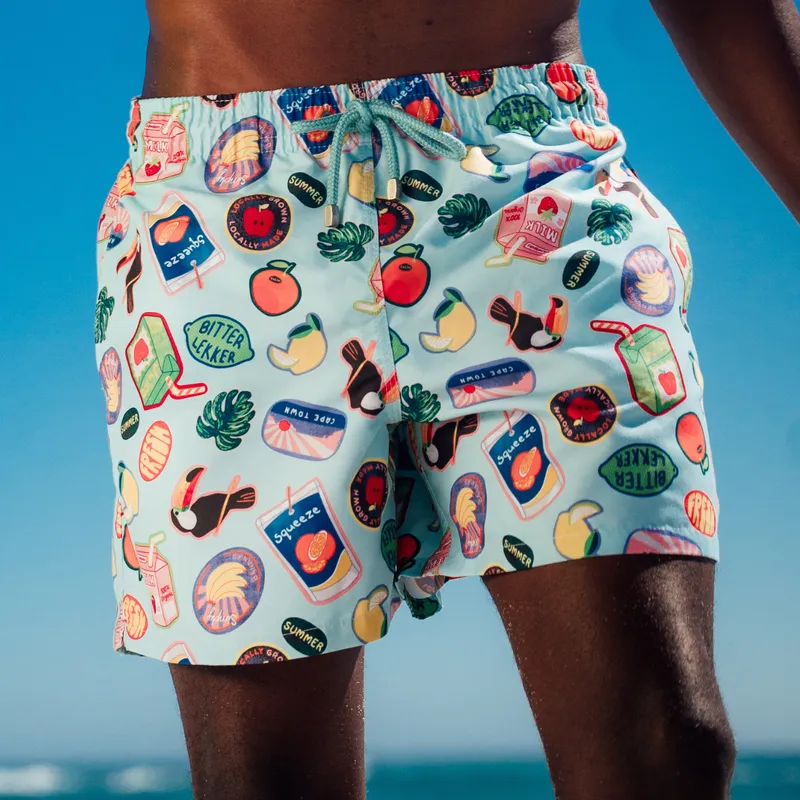 Mid-length Swim Shorts | Juice Box / Blue - Image 2