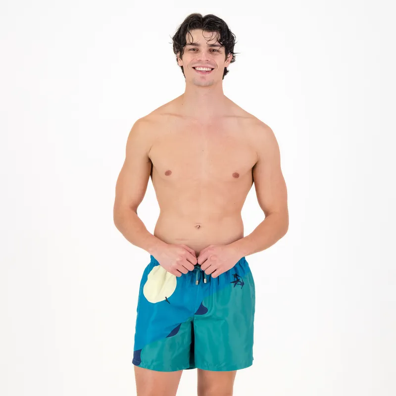 Mid-length Swim Shorts | Dune Surfer / Teal - Image 1