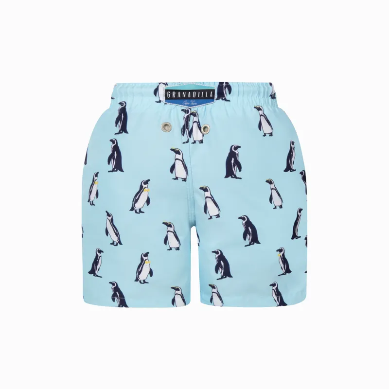 Kids Swim Shorts | Penguins / Bright Blue - Image 2
