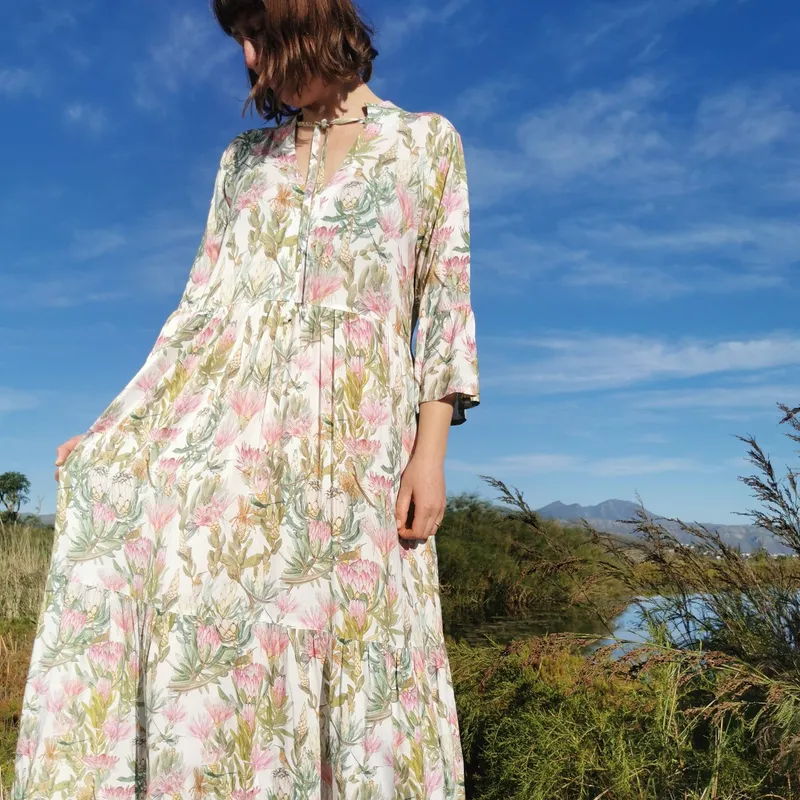 Maxi tiered dress ~ Proteas - Image 1