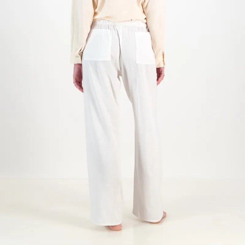 Ladies Linen Trousers - White - Image 6