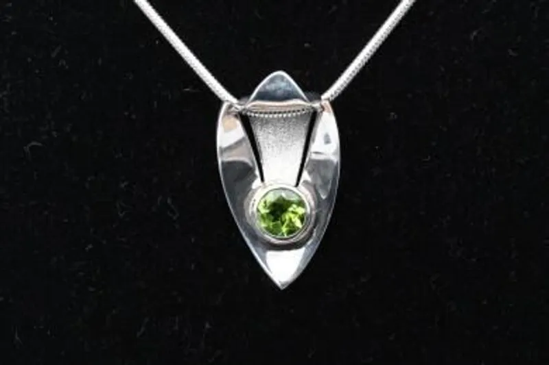 Oval Peridot Pendant in Sterling Silver - Image 2
