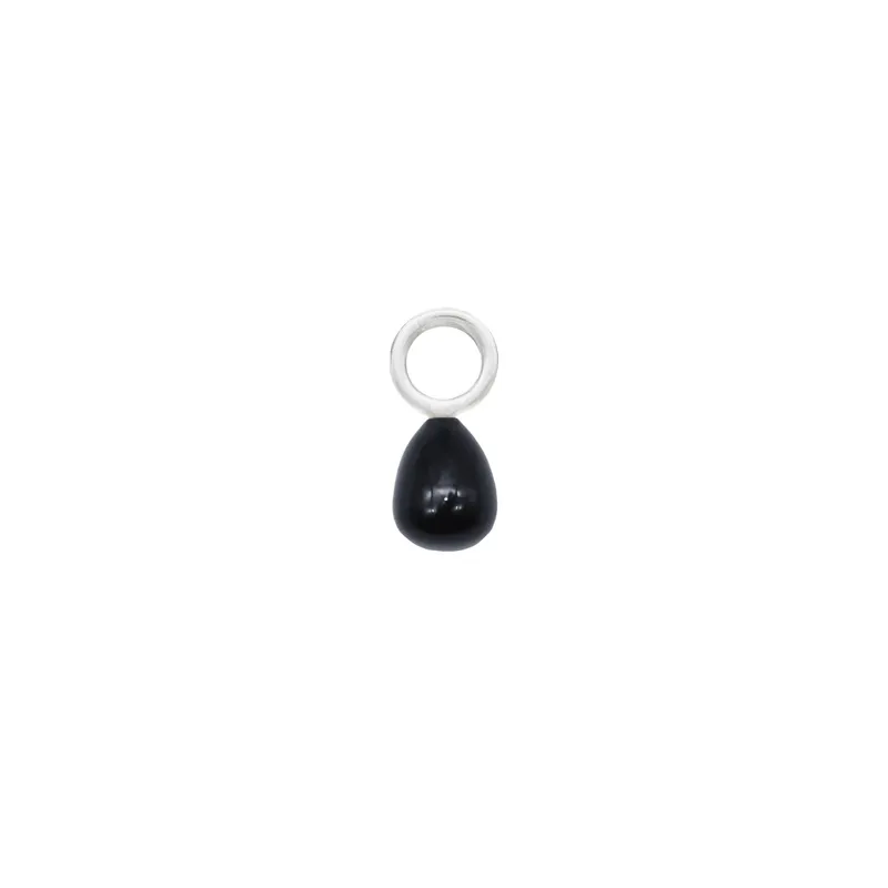 Black Onyx Pear Hoop Charm - Image 2