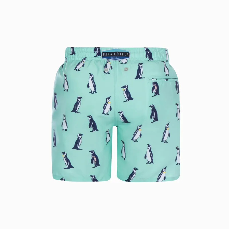 Mid-length Swim Shorts | Penguins / Mint - Image 5