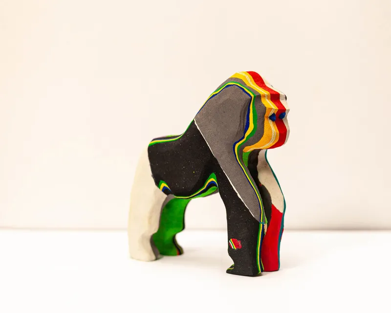 Gorilla Sculpture – Recycled Flip Flop Handmade Eco Art - Image 1