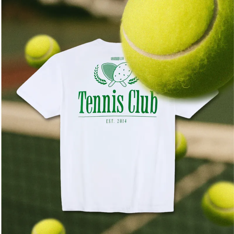 Loose White Tee | Tennis Club - Image 2