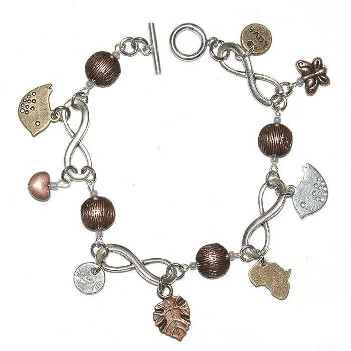 Infinity loops with assorted charms - BRLN27