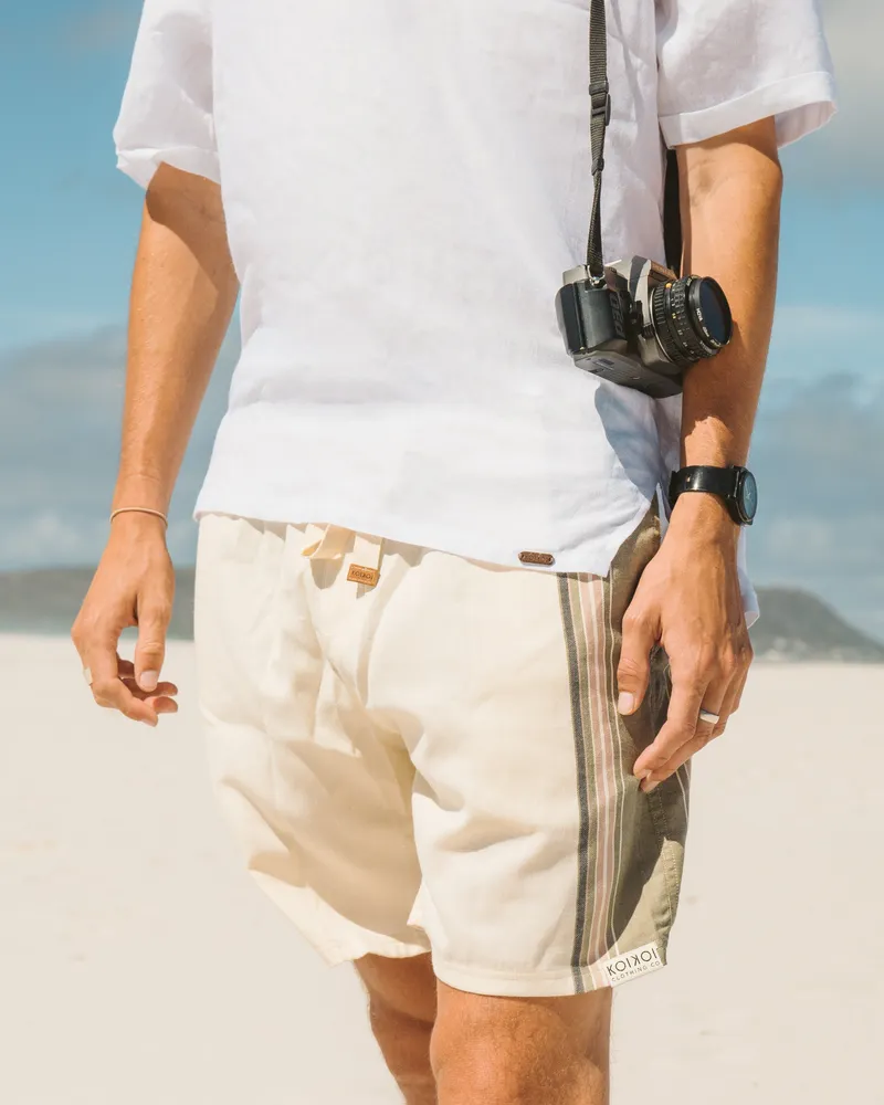Regular Fit Shorts - Olive & Cream - Image 6