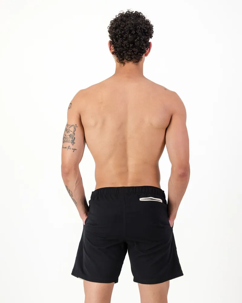 Regular Fit Shorts - Solid Black - Image 6