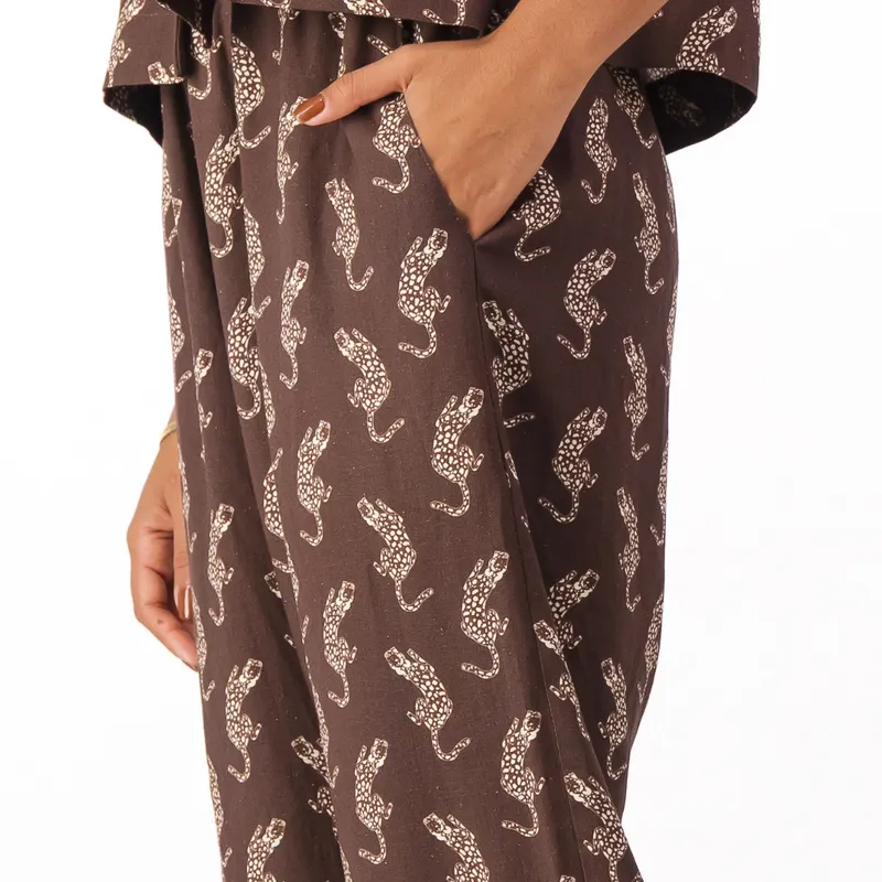 Womens Pull on Pants / Leopard / Brown - Image 2