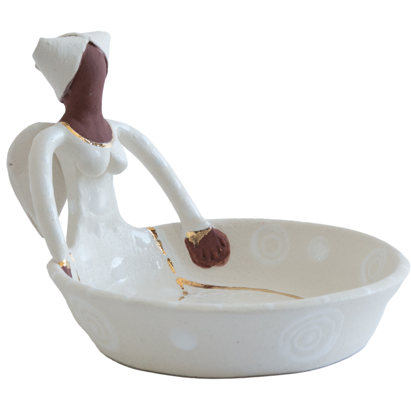 1Lady Angel Sweetie Dish White on White