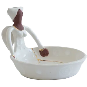1Lady Angel Sweetie Dish White on White