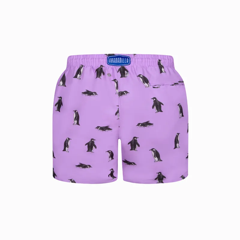 Mid-length Swim Shorts | Penguins / Lilac - Image 5