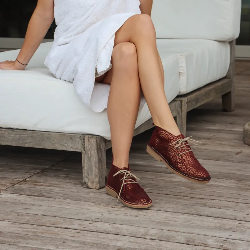 Burgundy Leopard Print Vellie - Image 1