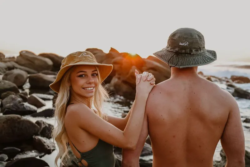 Embroidered Wide Brim Hat - Image 1