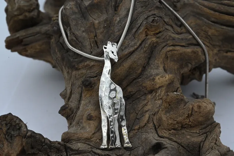 Full Giraffe FF Pendant in Sterling Silver - Image 1