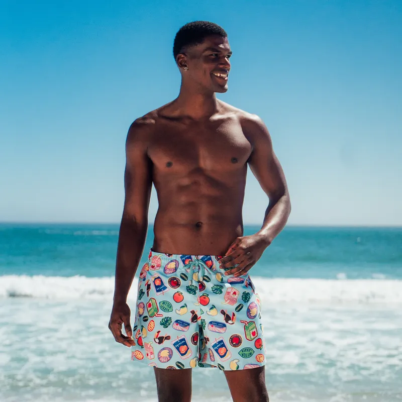 Mid-length Swim Shorts | Juice Box / Blue - Image 1