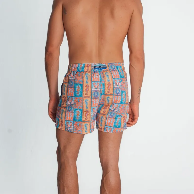 Mid-length Swim Shorts | Seahorses / Gold - Image 2