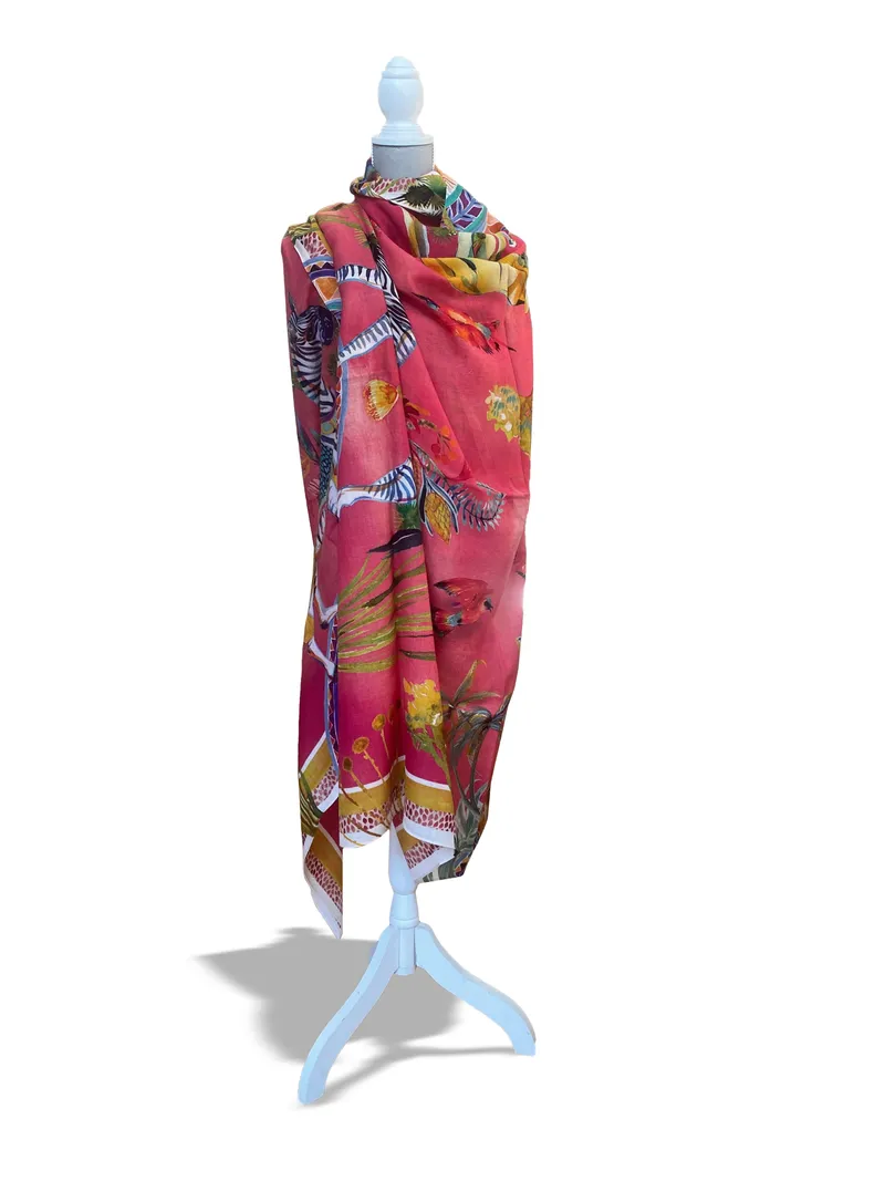 Fiesta Red Fine Wool Scarf - Image 1
