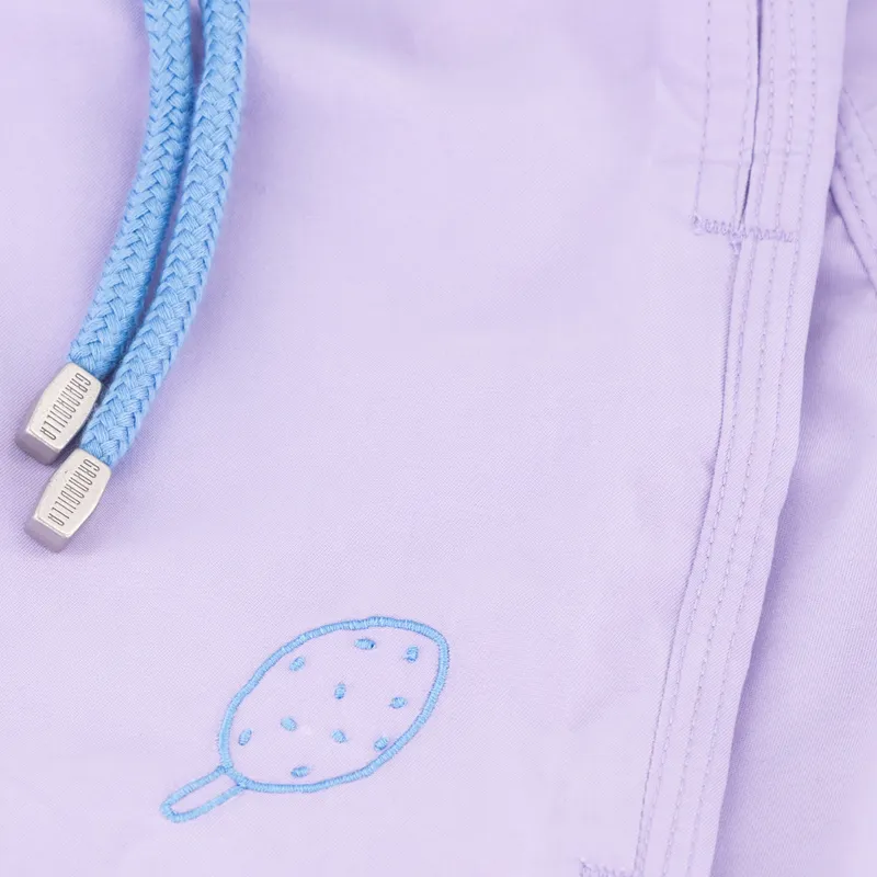 Mid-length Swim Shorts | Plain Embroidery / Lilac - Image 2