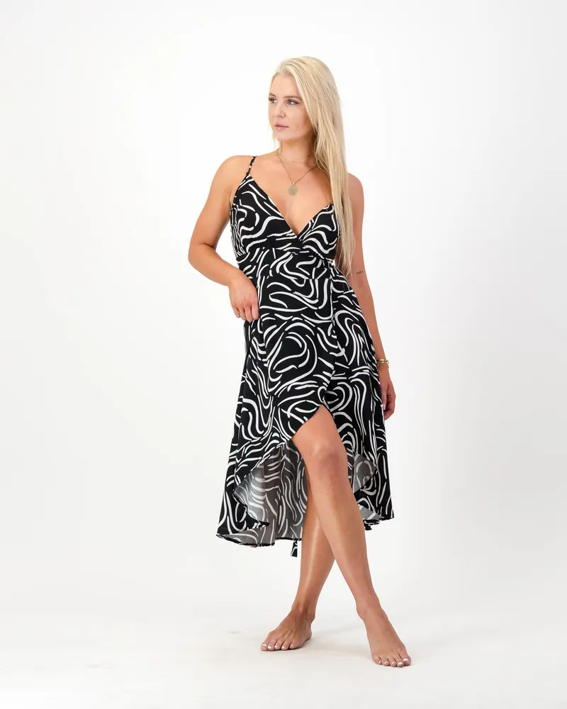 Shoreline Wrap Dress - Black - Image 1
