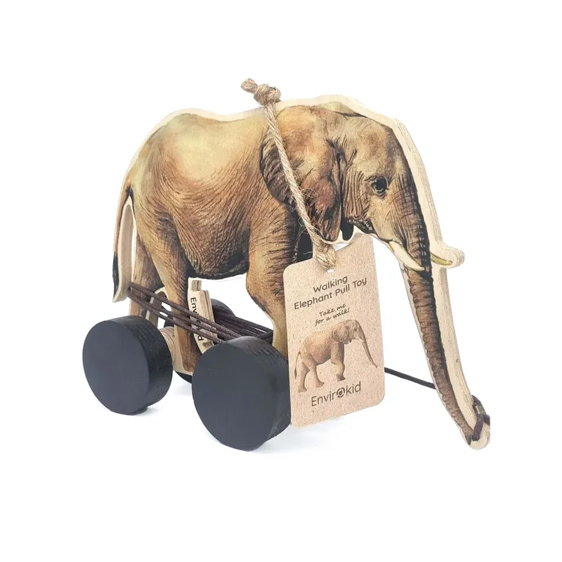 Elephant Wooden Pull Toy - Image 1