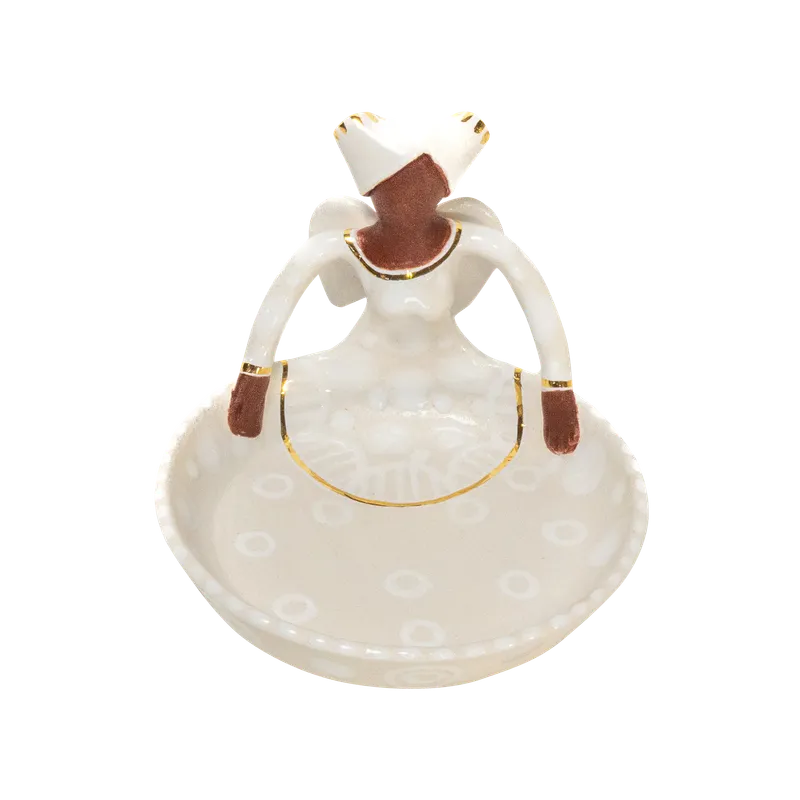 1Lady Angel Sweetie Dish White on White - Image 1