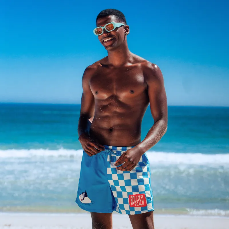 Mid-length Swim Shorts | Boulders Penguin / Blue - Image 1