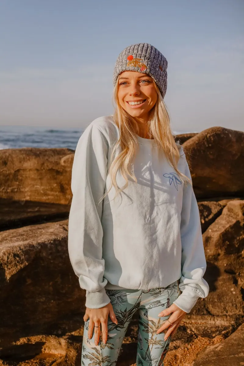 Textured Knit Tropical Sunset Beanie - Image 2