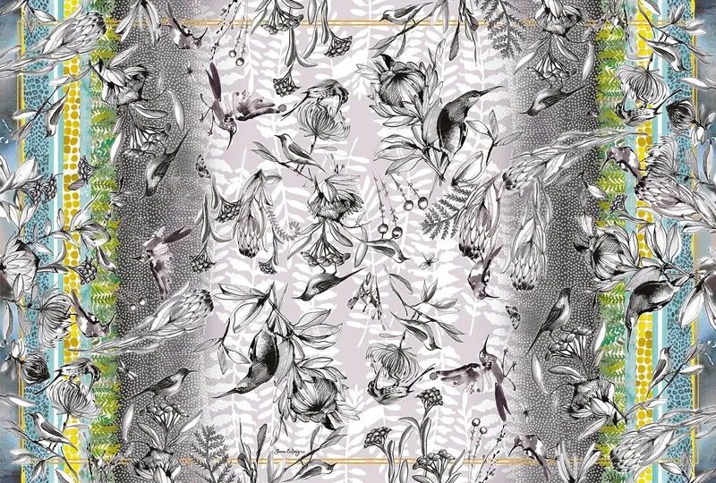 Greyscale Fynbos Fine Wool Scarf - Image 4