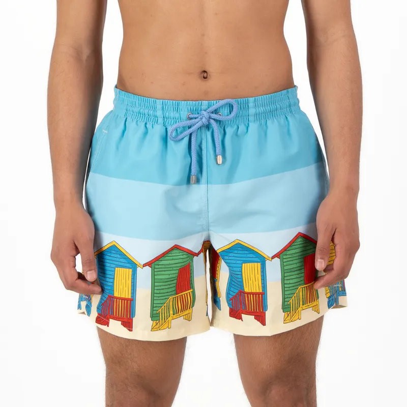 Mid-Length Swim Shorts | Muizenburg Huts / Blue - Image 2