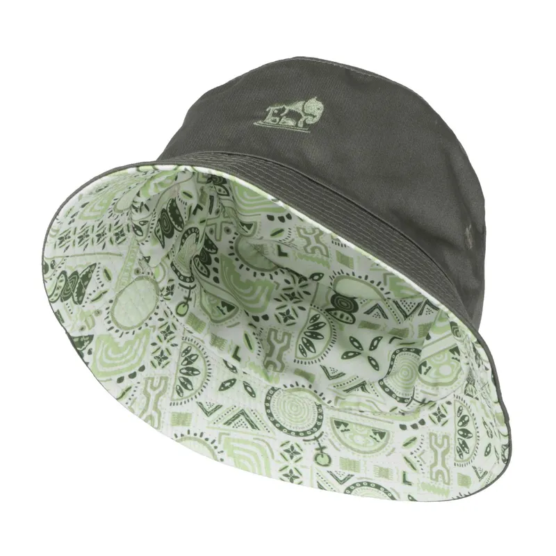 Into Africa Olive Reversible Modern Ethnic Green Bucket Hat - Image 1
