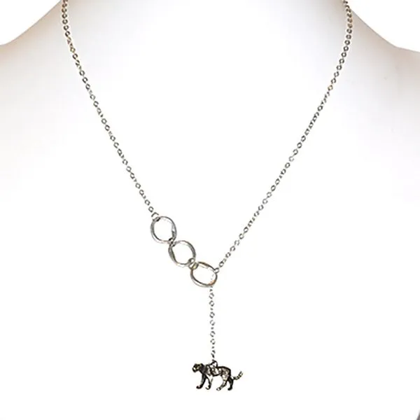 Cheetah charm on nickel free links and chain - NWE01