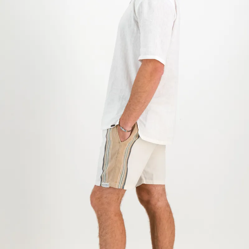 Regular Fit Shorts - Cream & Tan - Image 2