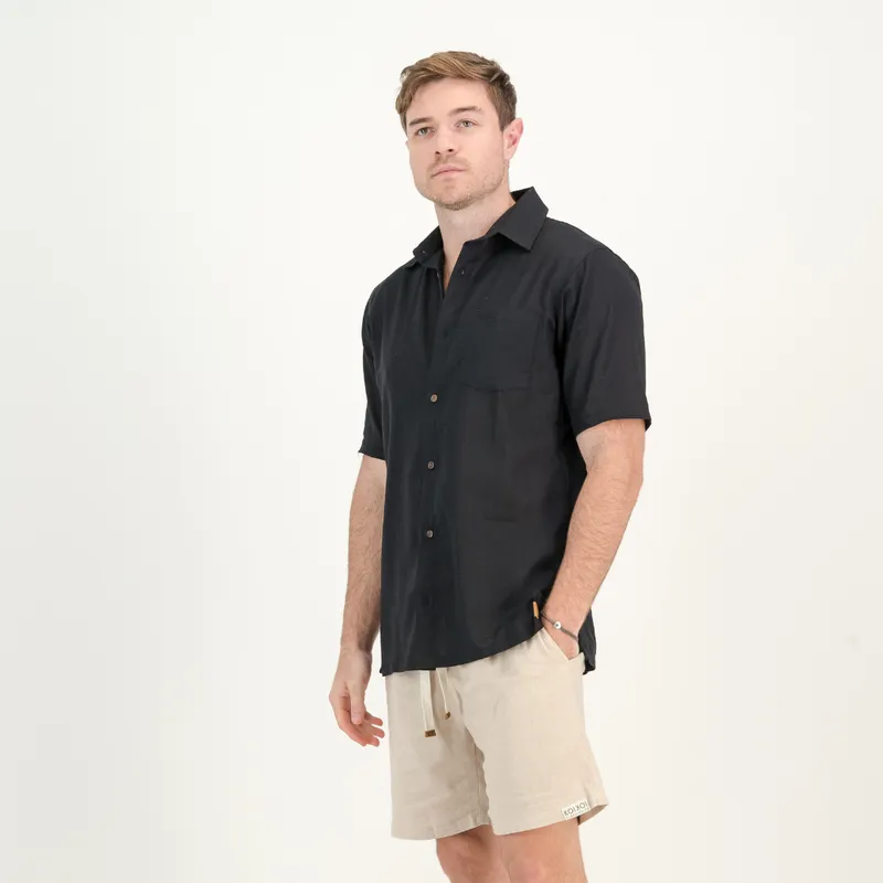 Caprice Shirt - Black Linen - Image 1