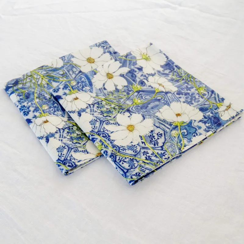 Cosmos and Delft Napkins ~ Set of two - Image 1