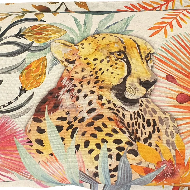 Cheetah Cushion Cover, Large, Cotton-linen blend - Image 2