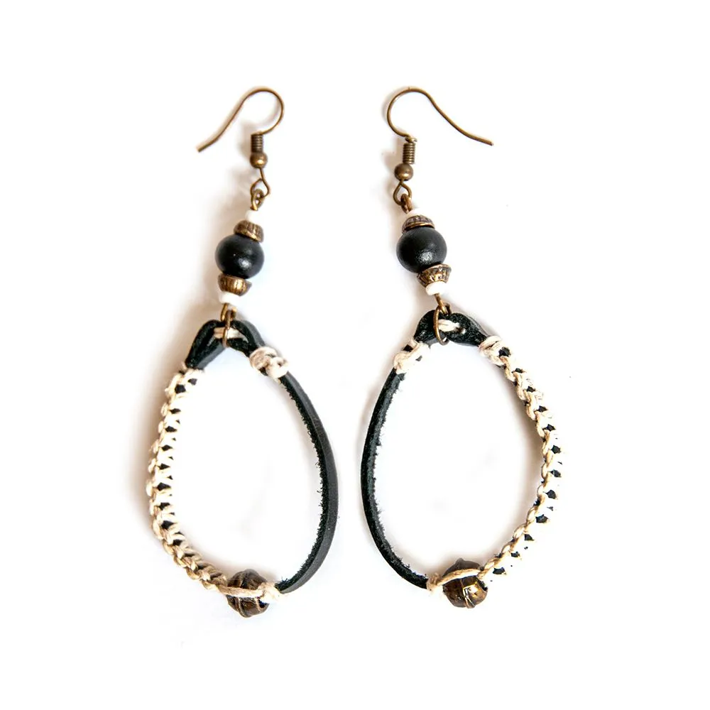 Hemp macrame detail earrings - ERAS14