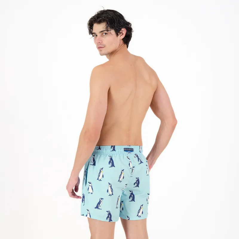 Mid-length Swim Shorts | Penguins / Bright Blue - Image 2