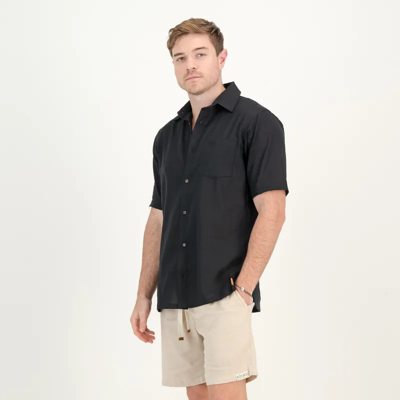 Caprice Shirt - Black Linen - Image 3