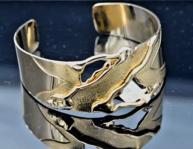 Abstract Gold Plated Bracelet - Image 1