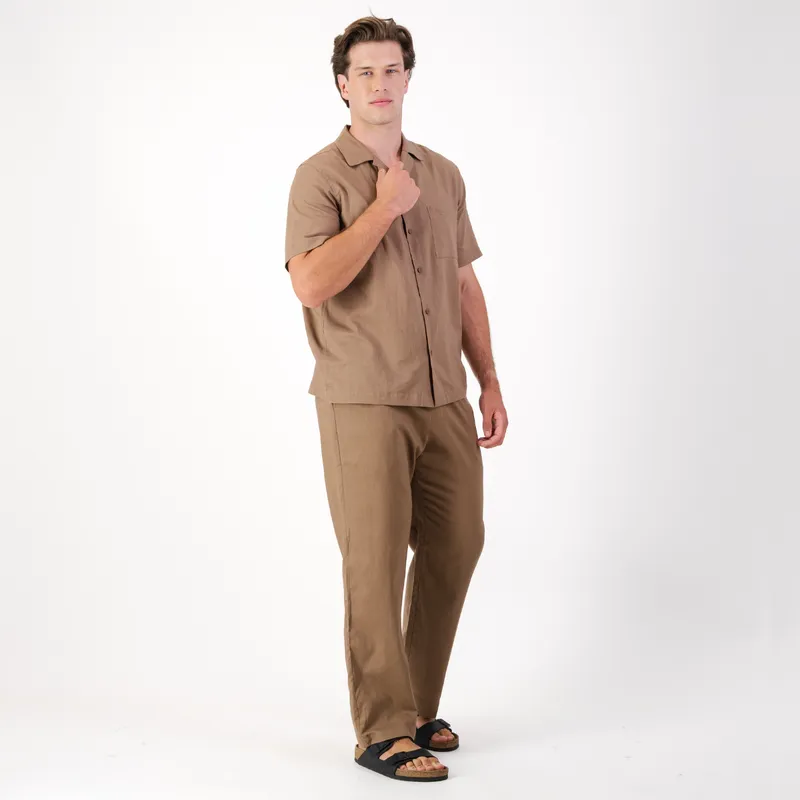 Mens Pull on Pants | Plain / Stone - Image 1